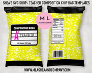 Teacher Composition Chip Bag Templates