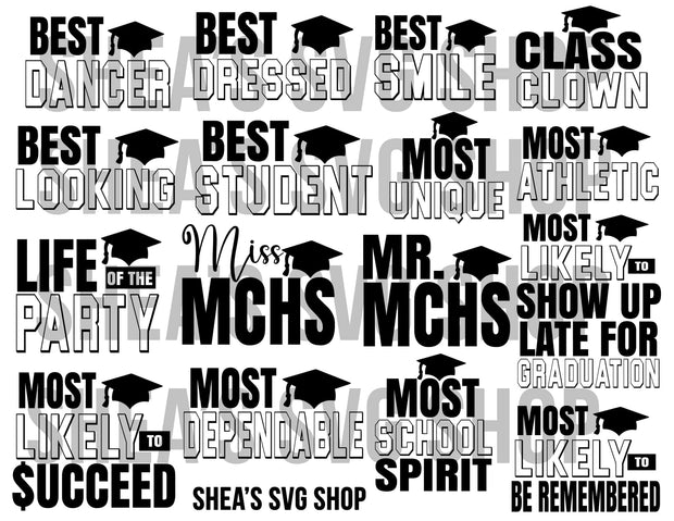 Senior Superlatives SVG Bundle