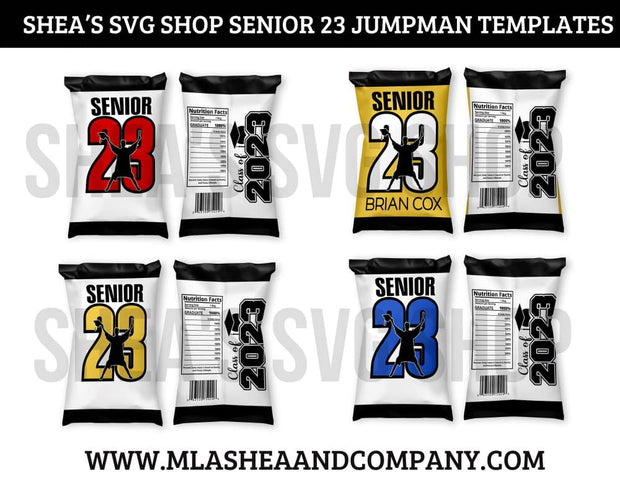 Senior 2023 Jumpman Chip Bag Templates