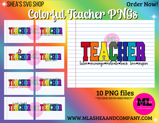 Colorful Teacher PNGs