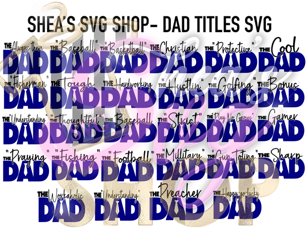 Dad Titles SVG Bundle