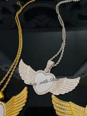Heart Wing Bling Sublimation Necklace