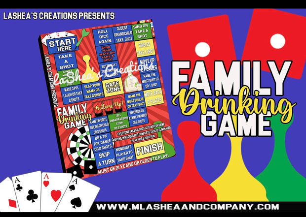 Family Drinking Game- Printable File (Template Only) Can NOT be edited