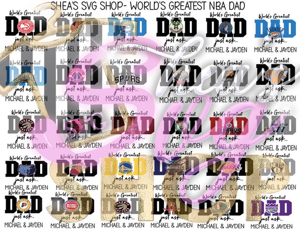 World's Greatest NBA Dad 30 SVG Bundle