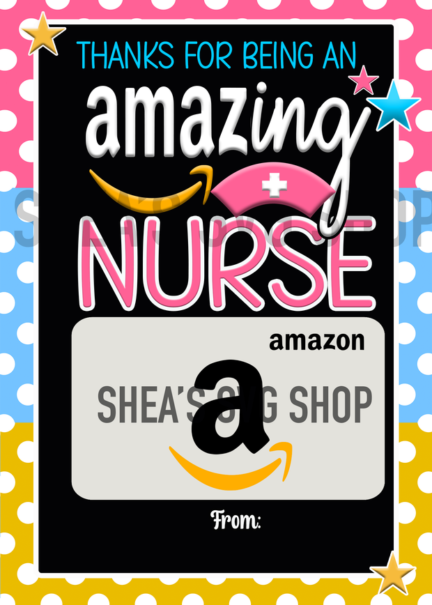 Amazing Nurse Gift Card Digital