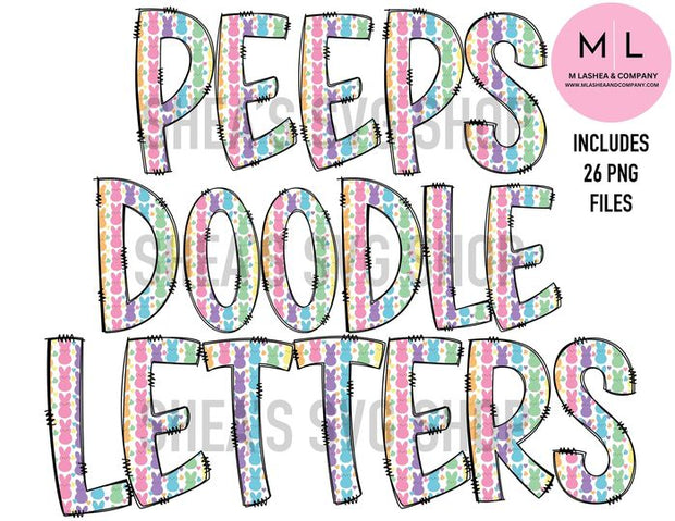 Peeps Doodle Letters