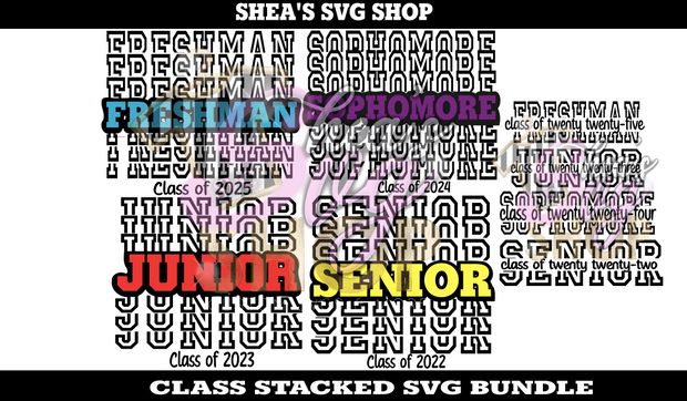 Class Stacked SVG Bundle plus mocks shown