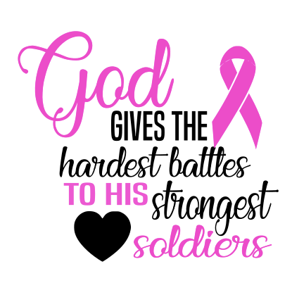 God gives the hardest battles... SVG digital file