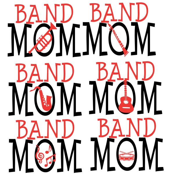 Band Mom with Instruments SVG