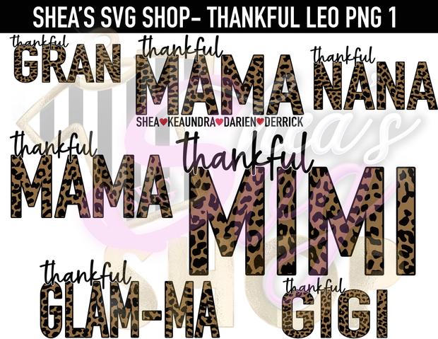 Thankful Leopard SVG Bundle