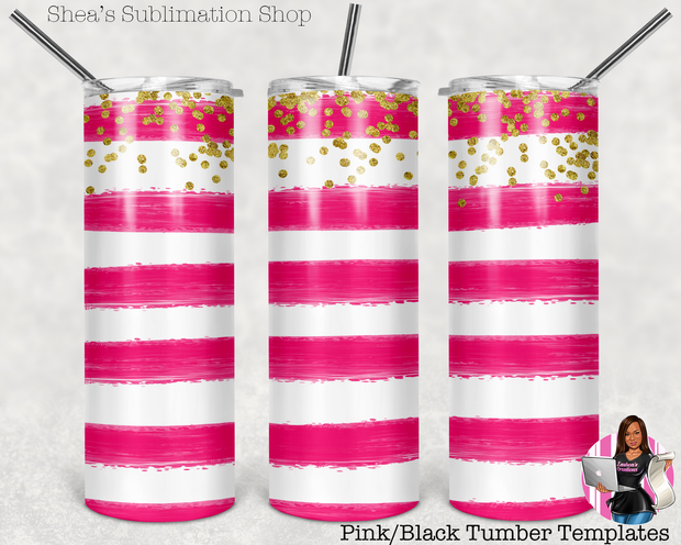 Pink & Black Tumbler Template Bundle