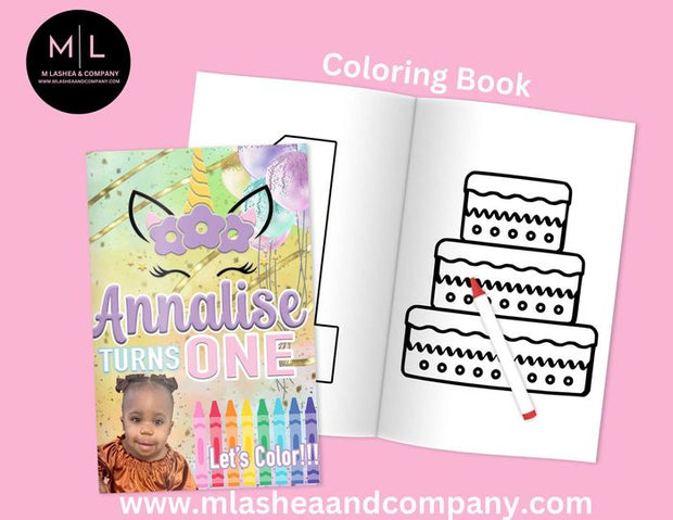Unicorn Party Coloring Book