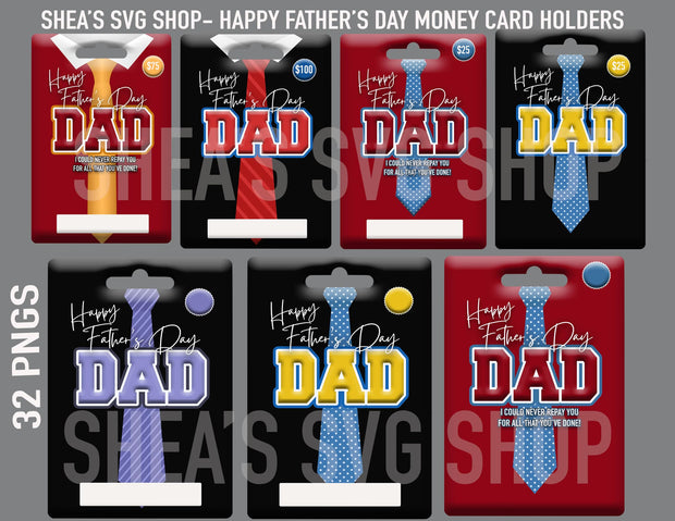 Happy Father's Day Money Card Holders