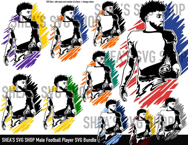 Male Football Player SVG Bundle