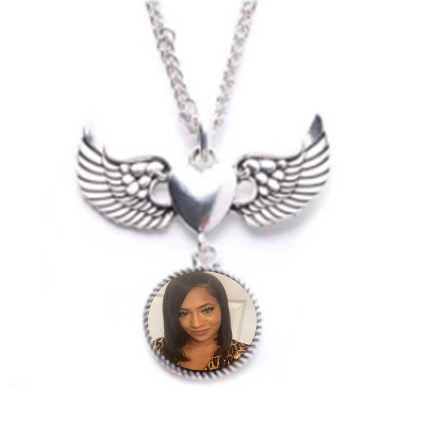 Angel Wing Necklace with heart