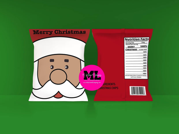 Christmas Chip Bag Templates