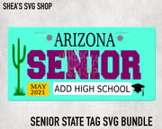 Senior State SVG License Plates (Select States)