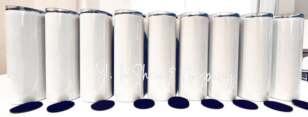 BOX OF 9 BLANK SUBLIMATION TUMBLERS- 20 OZ STRAIGHT