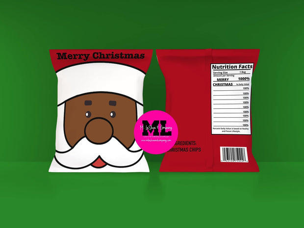 Christmas Chip Bag Templates