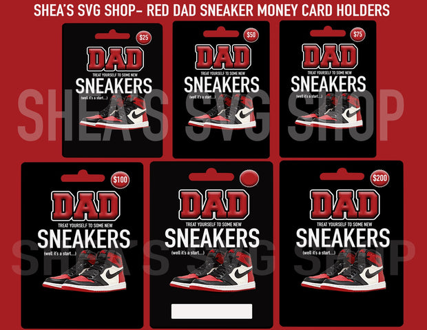 Red Dad Sneaker Money Card Holders PNG