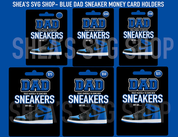 Blue Dad Sneaker Money Card Holders PNG