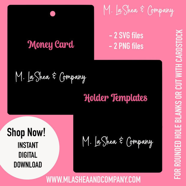 Rounded Hole Blank Money Card Holder Template
