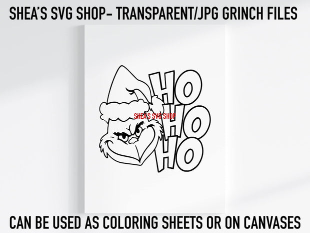Grinch Coloring Sheet/Print for Canvas