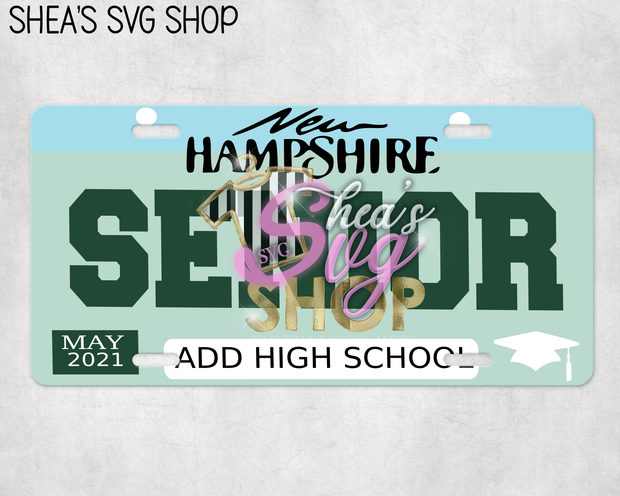 Senior State SVG License Plates (Select States)