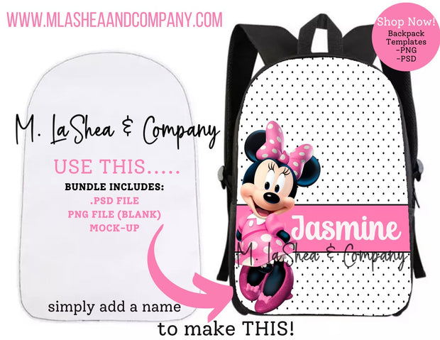 Minnie Mouse Basic Backpack Template