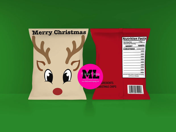 Christmas Chip Bag Templates